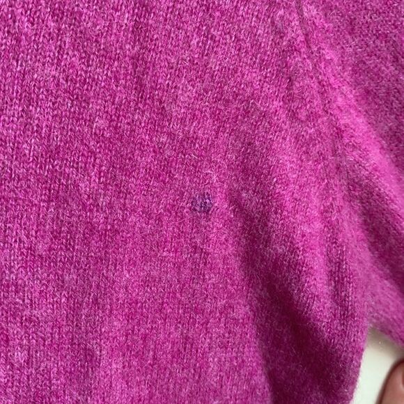 Charter Club V- Neck 100% Cashmere Sweater (Sz L) Bright Heathered Purple - Picture 4 of 8